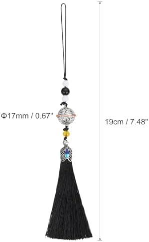 Uxcell Black Tassel Pendant with Bell - 19cm DIY Home Decor