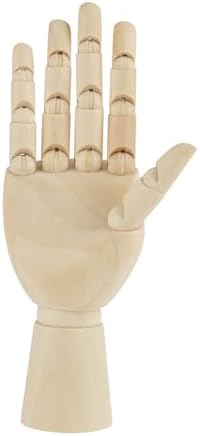 Hyuduo Art Mannequin Hand Model Wooden Sculpture 7 Inch Right Hand