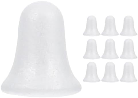 10 Pcs White Foam Christmas Bells for DIY Craft Projects