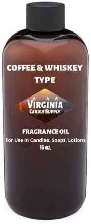 Virginia Candle Supply Coffee Whiskey Fragrance Oil 16 oz Bottle