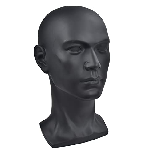 Miaomanzi PVC Mannequin Head Black Male Display Dummy Model
