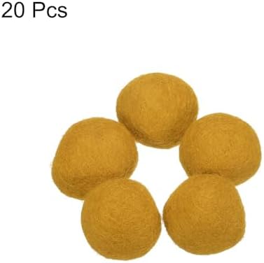 PATIKIL Wool Felt Balls Light Yellow 3cm Pack of 20