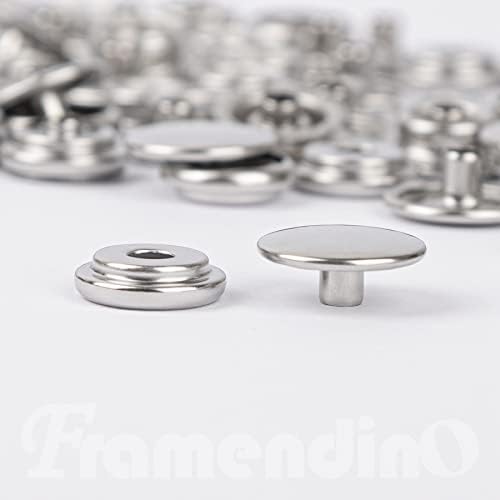 Framendino 200 Pack Stainless Steel Snap Fastener Kit