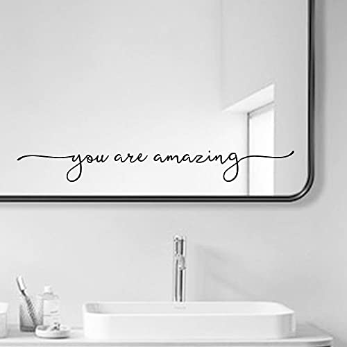 You Are Amazing Mirror Sticker 17x2 Inch Black Vinyl Wall Decal
