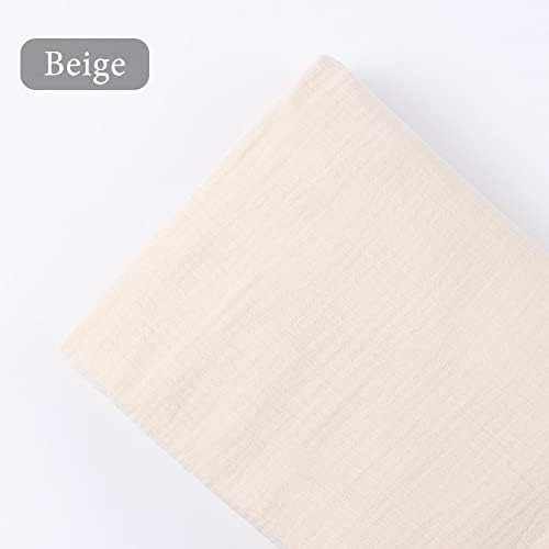 Zsedrut Wrinkle Gauze Fabric Table Runner 1 Yard Beige