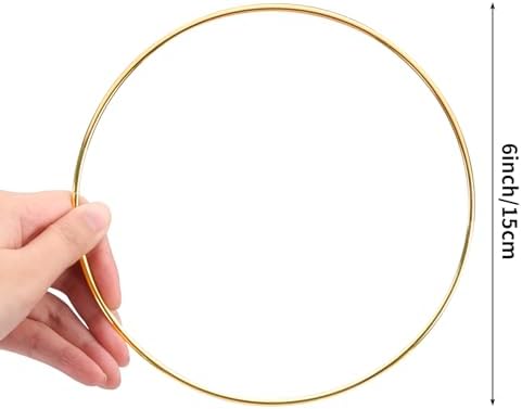 Coceca 10pcs 6 Inch Gold Metal Rings for Crafts