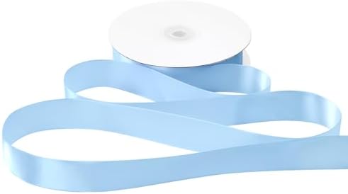 Light Blue Satin Ribbon 1 Inch 50 Yards for Crafts and Gifts