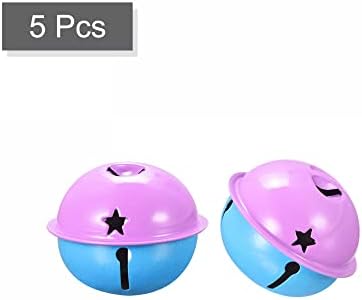uxcell Jingle Bells 5pcs Purple Blue 40mm