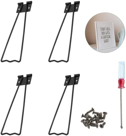Jersvimc 4Pcs Black Frame Easel Back Stand for Art Display