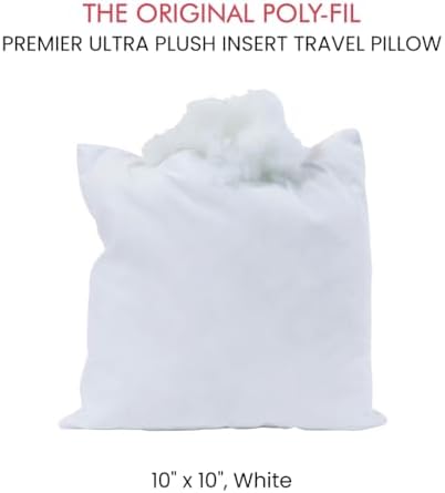 Fairfield Poly-Fil Premier Ultra Plush Pillow Insert 10x10 Inch White