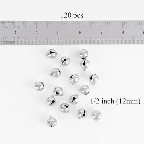 12 Inch Silver Jingle Bells 120 Pcs Craft Decor Items
