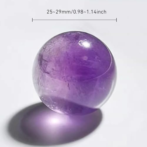 7 Pcs Amethyst Round Smooth Beads for DIY Jewelry Chakra Balancing