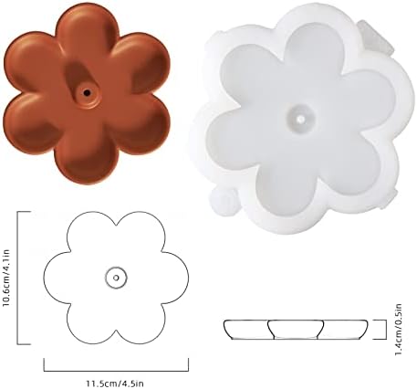 BOOWAN NICOLE Flower Shape Concrete Incense Holder Silicone Mold