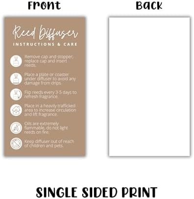 Lashicorn Reed Diffuser Care Cards 50 Pack 2x35 Inch