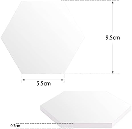 HooAMI Sublimation Coasters 6pcs Hexagon Ceramic with Cork Backing Pads