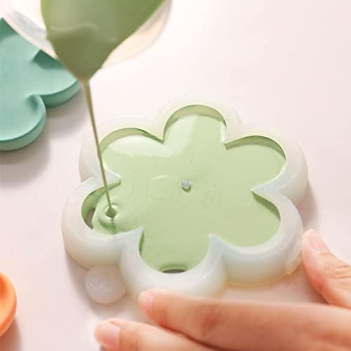 BOOWAN NICOLE Flower Shape Concrete Incense Holder Silicone Mold