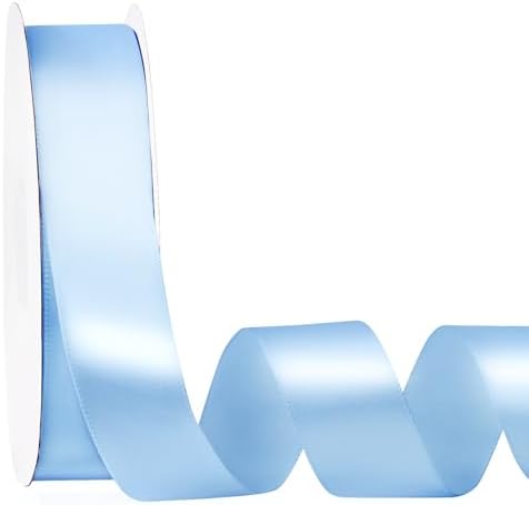 Light Blue Satin Ribbon 1 Inch 50 Yards for Crafts and Gifts