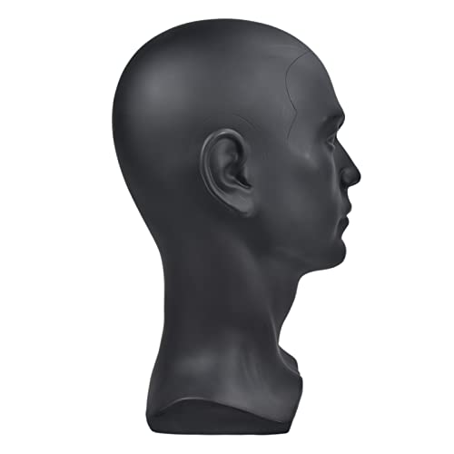 Miaomanzi PVC Mannequin Head Black Male Display Dummy Model