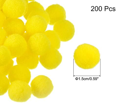 PATIKIL 15mm Bright Yellow Wool Felt Balls Pack of 200