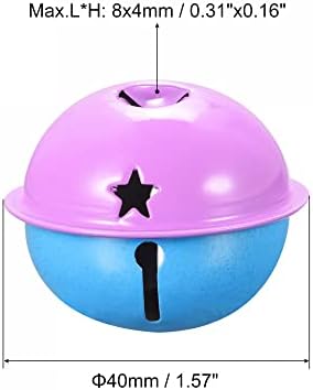 uxcell Jingle Bells 5pcs Purple Blue 40mm