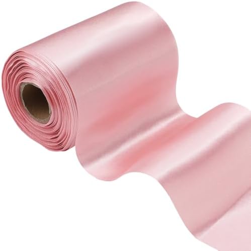 4 Inch Double Face Pink Satin Ribbon for Wedding and Crafts