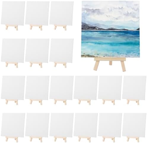 48 Pcs Mini Canvas Boards with Easel Set for Painting