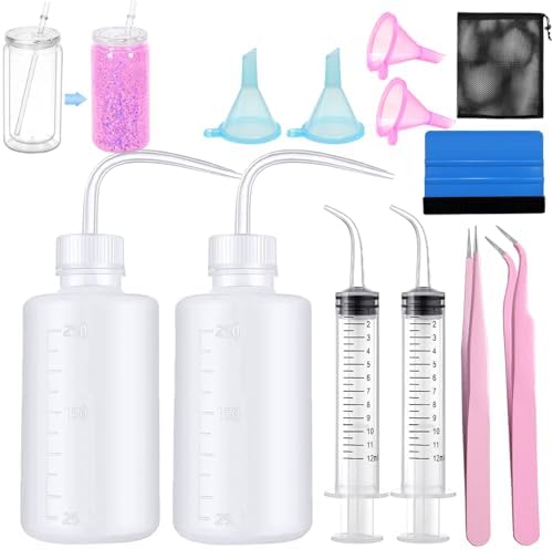 12 Piece Snow Globe Tumbler Making Kit for DIY Glitter Snow Globes