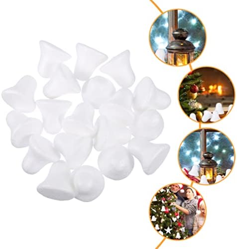 NOLITOY 40pcs White Foam Christmas Bell Shapes for Craft Projects