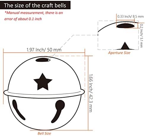 2-Inch Large Metal Craft Bells 16Pcs Brown Holiday Decoration