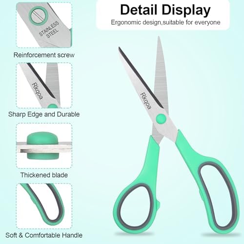Almarto Black 6 Scissors Pack - 8 Inch All Purpose Scissors Set