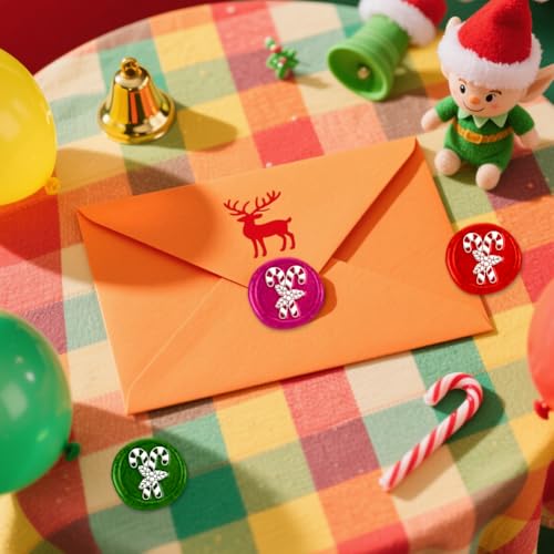 Christmas Cane Wax Sealing Stamp with Brass Head and Wooden Handle