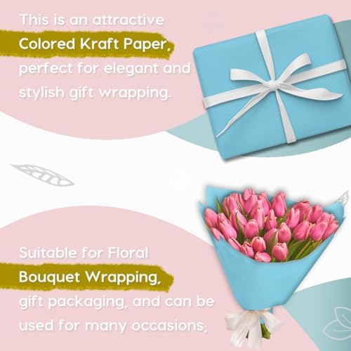 PerkHomy 36 x 120 Light Blue Kraft Paper Roll