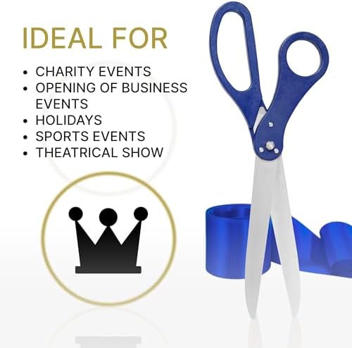 Large Grand Opening Ceremony Kit - 25 Inch Blue Scissors With Ribbon