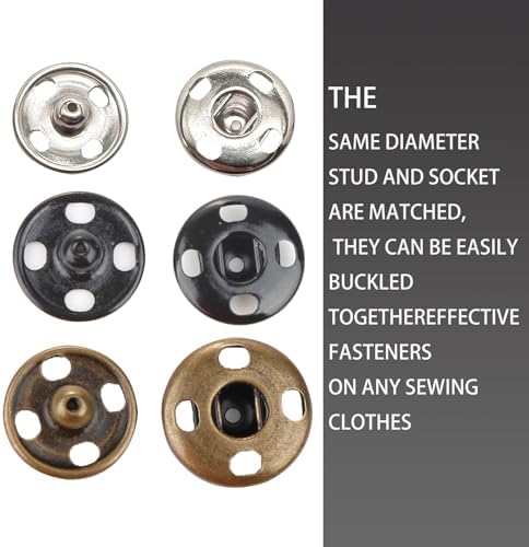 Meikeer 100 Set Sewing Snaps Fasteners Kit