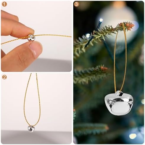 100pcs Jingle Bells for Crafting and Holiday Decorations Silver