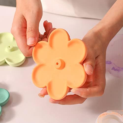 BOOWAN NICOLE Flower Shape Concrete Incense Holder Silicone Mold