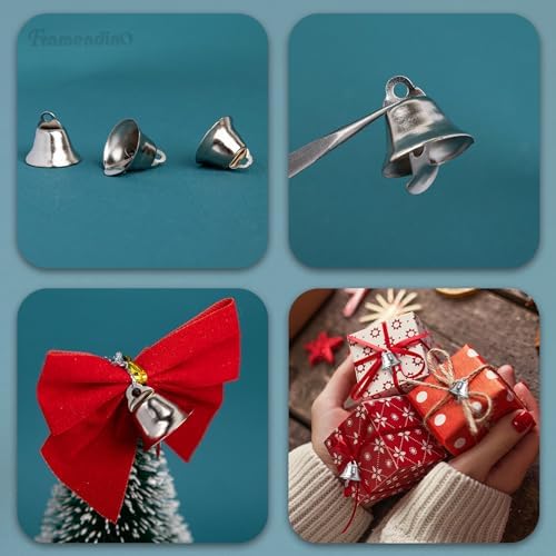 Framendino 200 Pack Silver Mini Jingle Bells