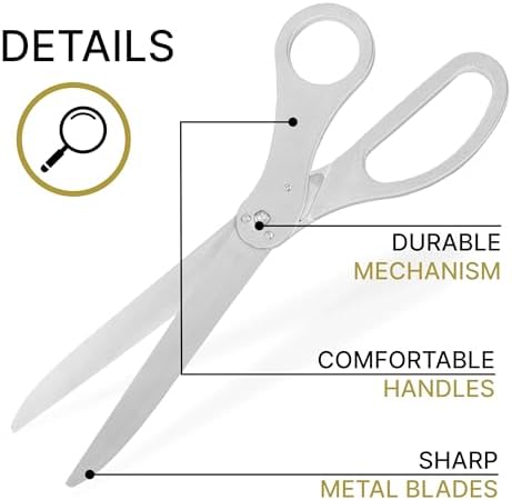 25 Inch White Ceremony Scissors for Grand Opening Events
