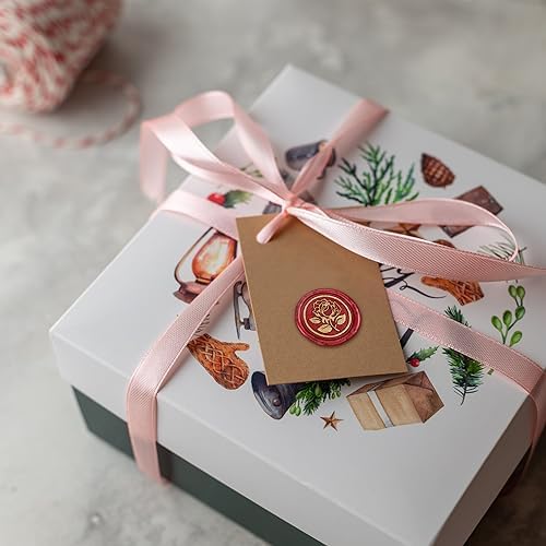 25Pcs Gold Rose Wax Seal Stickers for Envelopes