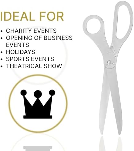 25 Inch White Ceremony Scissors for Grand Opening Events