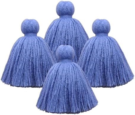 4 Blue Tassels for Crafts and Pillow Decor
