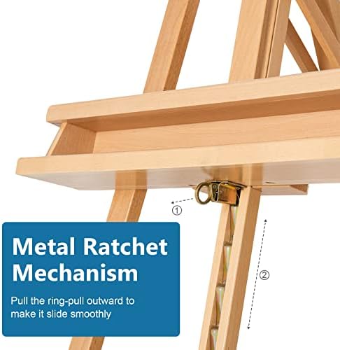 Somime Large A-Frame Studio Easel with Brush Storage