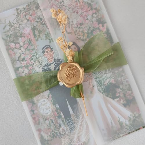 Wax Seal Stickers 3D Rose Wedding Invitation Decor