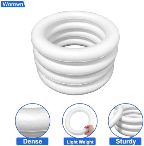 Worown 8 Pcs Foam Wreath Forms 8 12 Inch