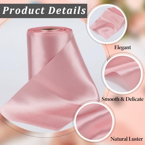 4 Inch Double Face Pink Satin Ribbon for Wedding and Crafts