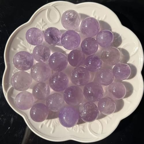 7 Pcs Amethyst Round Smooth Beads for DIY Jewelry Chakra Balancing
