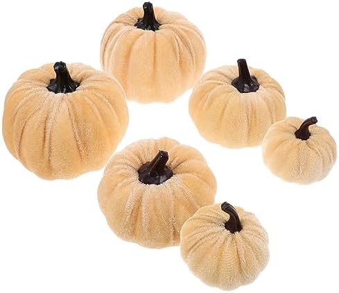 Zerodeko 6Pcs Artificial Pumpkin Decorations for Halloween and Fall
