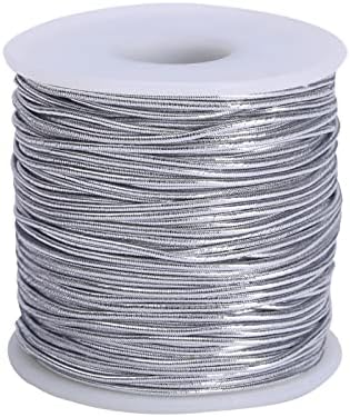 Silver Metallic Stretch Cord 65 Yards 1mm Roll