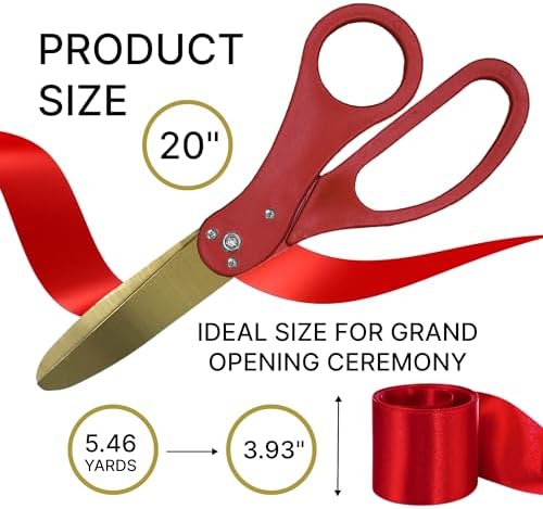 Red Ribbon Cutting Ceremony Kit with 20 Scissors