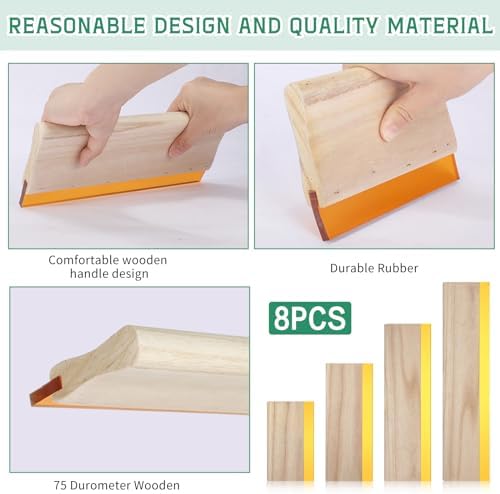 Gisafai 8 Pcs Screen Printing Squeegee Set